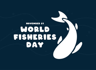 Vector Illustration of World Fisheries Day. November 21. Fish icon. Flat design vector.