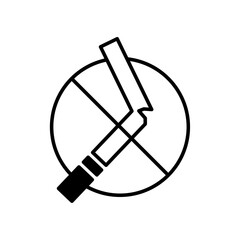 No smoking line icon on white background.