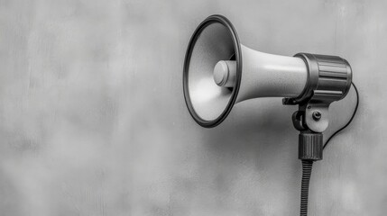 Minimalist Megaphone on Plain Background
