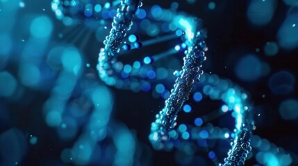 A forensic science lab where DNA analysis is used in crime investigation The environment features cool tones like deep blues and grays