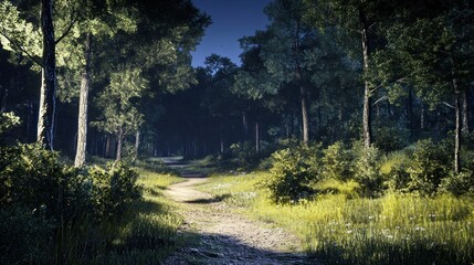 Naklejka premium A Path Through the Woods