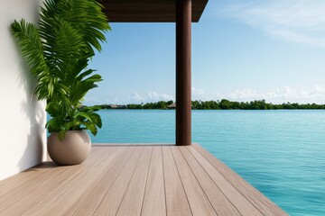 Refreshing luxury: Energizing spa resort veranda with stunning views for ultimate relaxation and rejuvenation.
