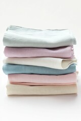 Stack of pastel-colored fabric swatches.