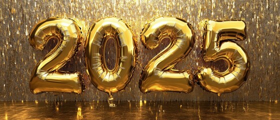 2025 Gold Balloons.