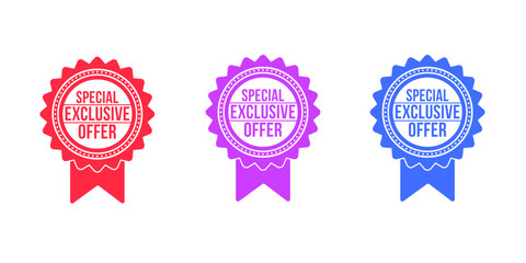 Sales badges vectors icon set