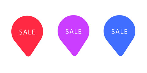 Sales badges vectors icon set