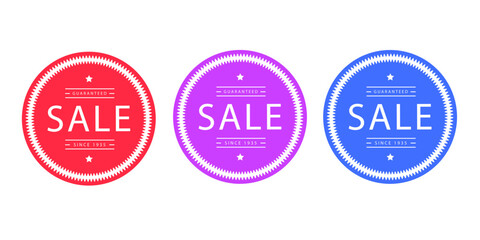 Sales badges vectors icon set