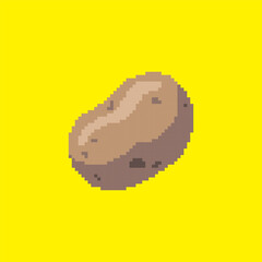 pixel art potato, vector illustration on isolated background.