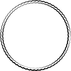 Naklejka premium Botanical circle frame. Hand drawn round line border