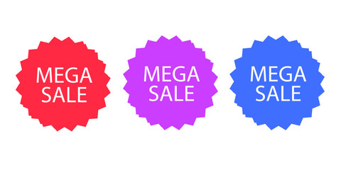 Sales badges vectors icon set