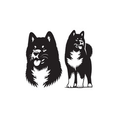 Akita Silhouette - Minimalist Dog Vector - Akita Illustration.