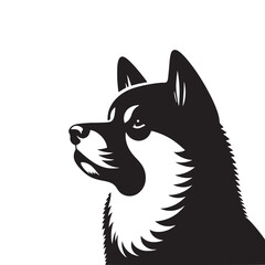 Akita Silhouette - Minimalist Dog Vector - Akita Illustration.