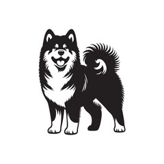 Akita Silhouette - Minimalist Dog Vector - Akita Illustration.