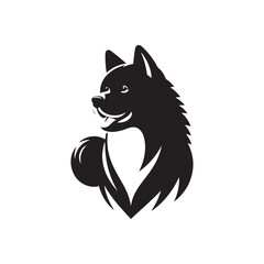 Akita Silhouette - Minimalist Dog Vector - Akita Illustration.