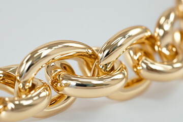 Close-Up of Shiny Gold Chain Links