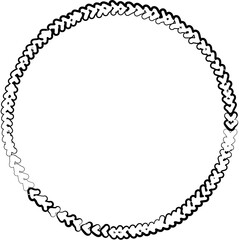 Botanical circle frame. Hand drawn round line border