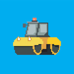 Tendem roller pixel, vector illustration on isolated background.