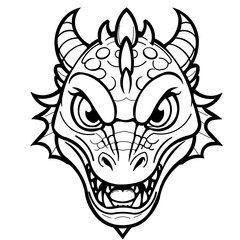 Illustration of a dragon's head
