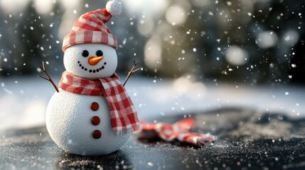 Fototapeta premium Photo of snowman isolated on transparent background