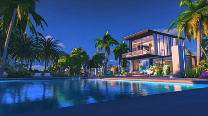 Modern Villa by the Pool in Tropical Paradise