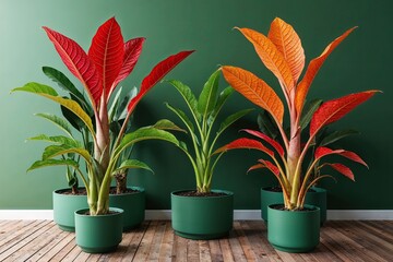 Obraz premium Showcase of Vibrant Colocasia Plants in a Three-Dimensional Botanical Render
