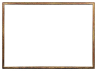 Narrow antique picture frame on a transparent background, in PNG format.