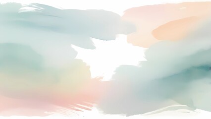 Light watercolor brush strokes in soft pastel tones framing the edges, creating a calm and inviting background with a clear center
