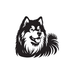 Alaskan Malamute Silhouette - Minimalist Alaskan Malamute Dog Vector - Illustration of Dog.