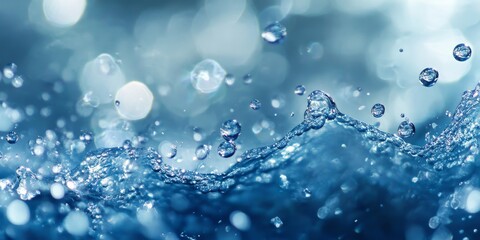 Abstract water background featuring bubbles, creating a serene and tranquil atmosphere. This abstract water background highlights the beauty of bubbles within the fluid composition.