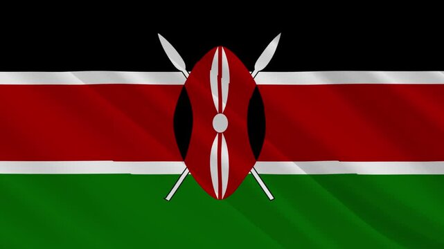 Kenya Waving Flag, Motion Animation of Kenya National Flag