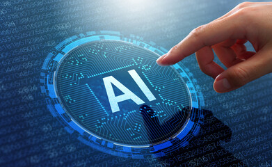 AI generative artificial intelligence and big data analysis. Machine learning and processing big...