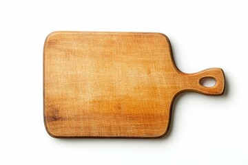 Wooden cutting board with handle.