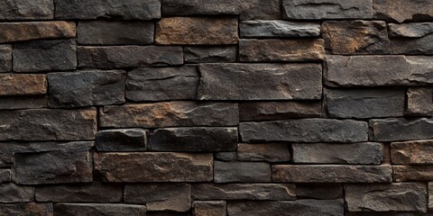 Fototapeta premium Dark brown old bricks wall serves as a versatile background, enhancing the aesthetic appeal of various projects. This dark brown old bricks wall brings texture and character to any setting.