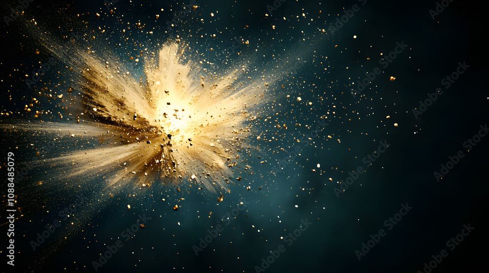 Poster Explosive event featuring dynamic blast studio setting high-resolution image dark background visual impact