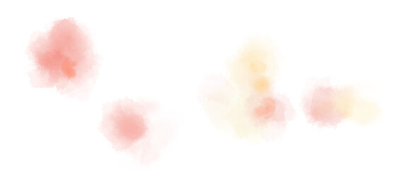 舞い散る花のようなピンクのふわふわな滲んだドットあしらいイラスト