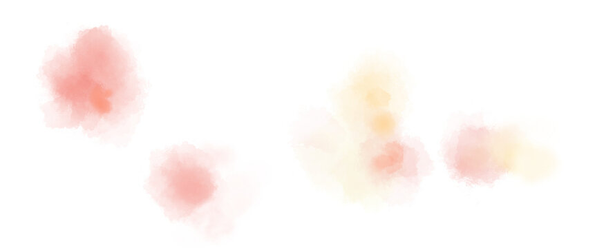 舞い散る花のようなピンクのふわふわな滲んだドットあしらいイラスト