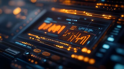 Obraz premium Futuristic Digital Interface Dashboard