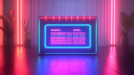 Neon Calendar Schedule Planner