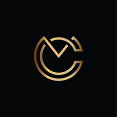 Minimalist Luxury Initials CM Logo Vector
