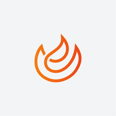 Minimalist Modern Fire Logo Vector Illustration