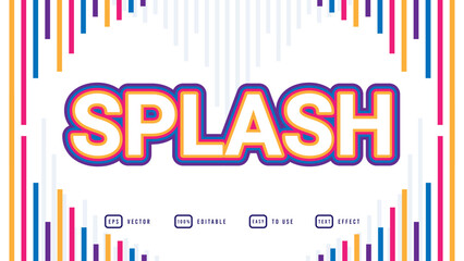 Colorful Splash Editable Text effect