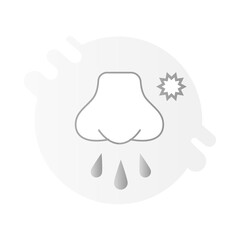 Runny Nose Icon – Nose with Droplets, Representing Allergies, Cold, and Nasal Discomfort