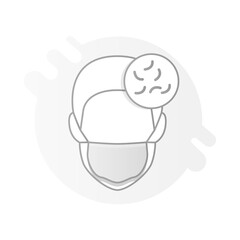 Obraz premium Fatigue Icon – Person with Mask and Tired Face, Representing Exhaustion, Stress, and Weariness