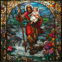 Naklejka premium St. Christopher. AI generative.