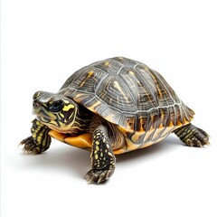 Fototapeta premium Turtle on white background, claws extended.