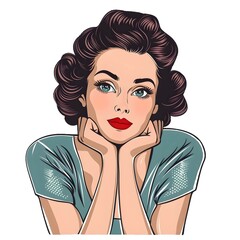 Vintage Retro Woman Cartoon style