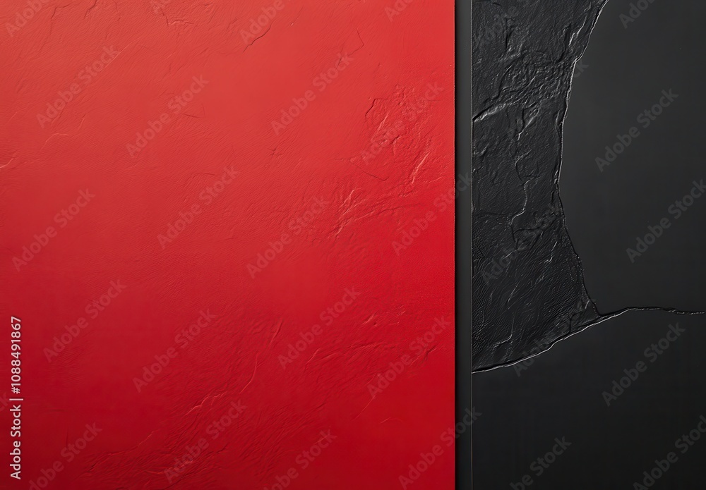 Poster abstract textured background of red and black surfaces with unique patterns creating a striking visu