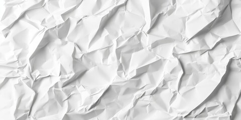 Obraz premium Crumpled paper texture background featuring a white design, showcasing a unique white crumpled paper texture that can enhance various creative projects or presentations.
