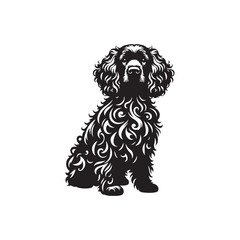 American Spaniel Vector - Illustration Of American Spaniel - Minimalist American Spaniel Silhouette..
