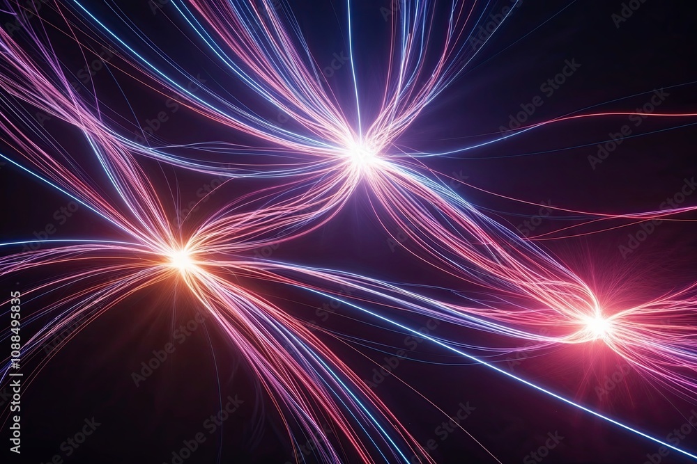 Poster dynamic photon currents displaying intense luminosity in motion